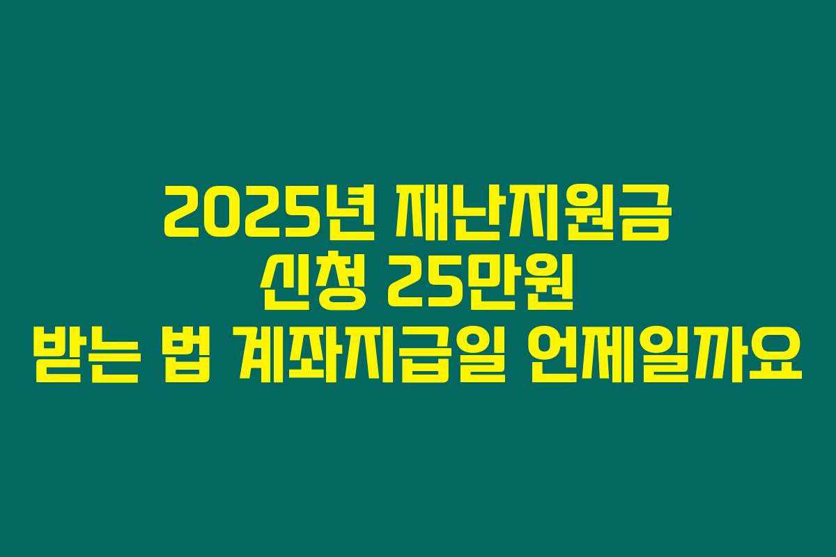2025년 재난지원금 신청 25만원 받는 법 계좌지급일 언제일까요