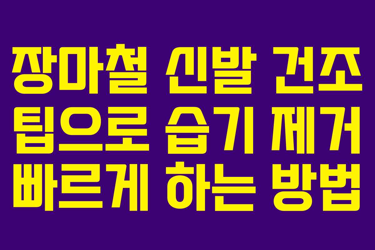 장마철 신발 건조 팁으로 습기 제거 빠르게 하는 방법