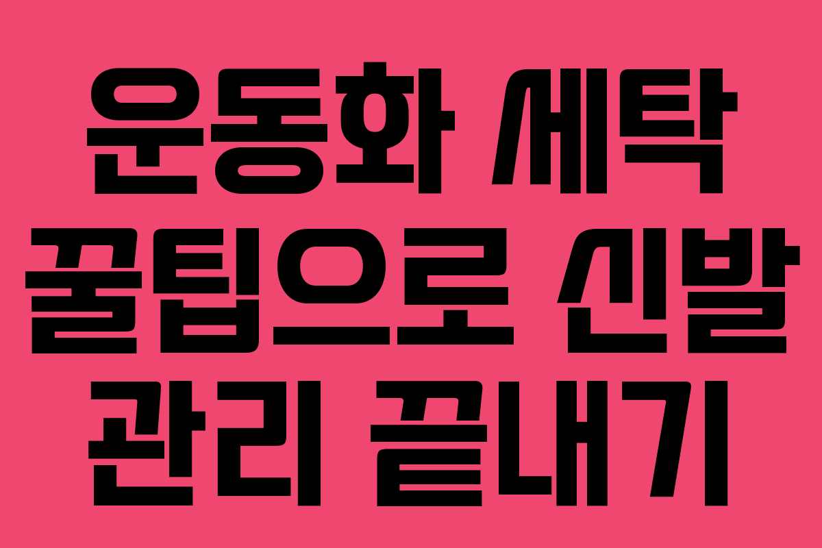 운동화 세탁 꿀팁으로 신발 관리 끝내기