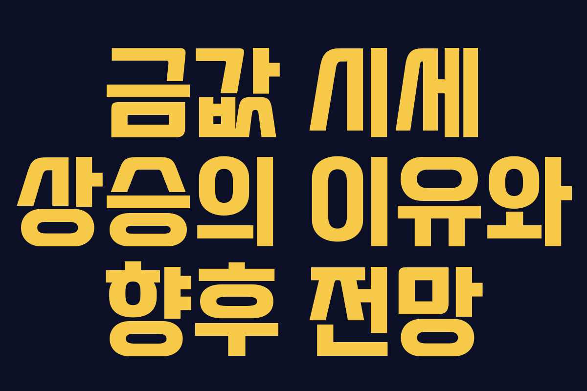 금값 시세 상승의 이유와 향후 전망
