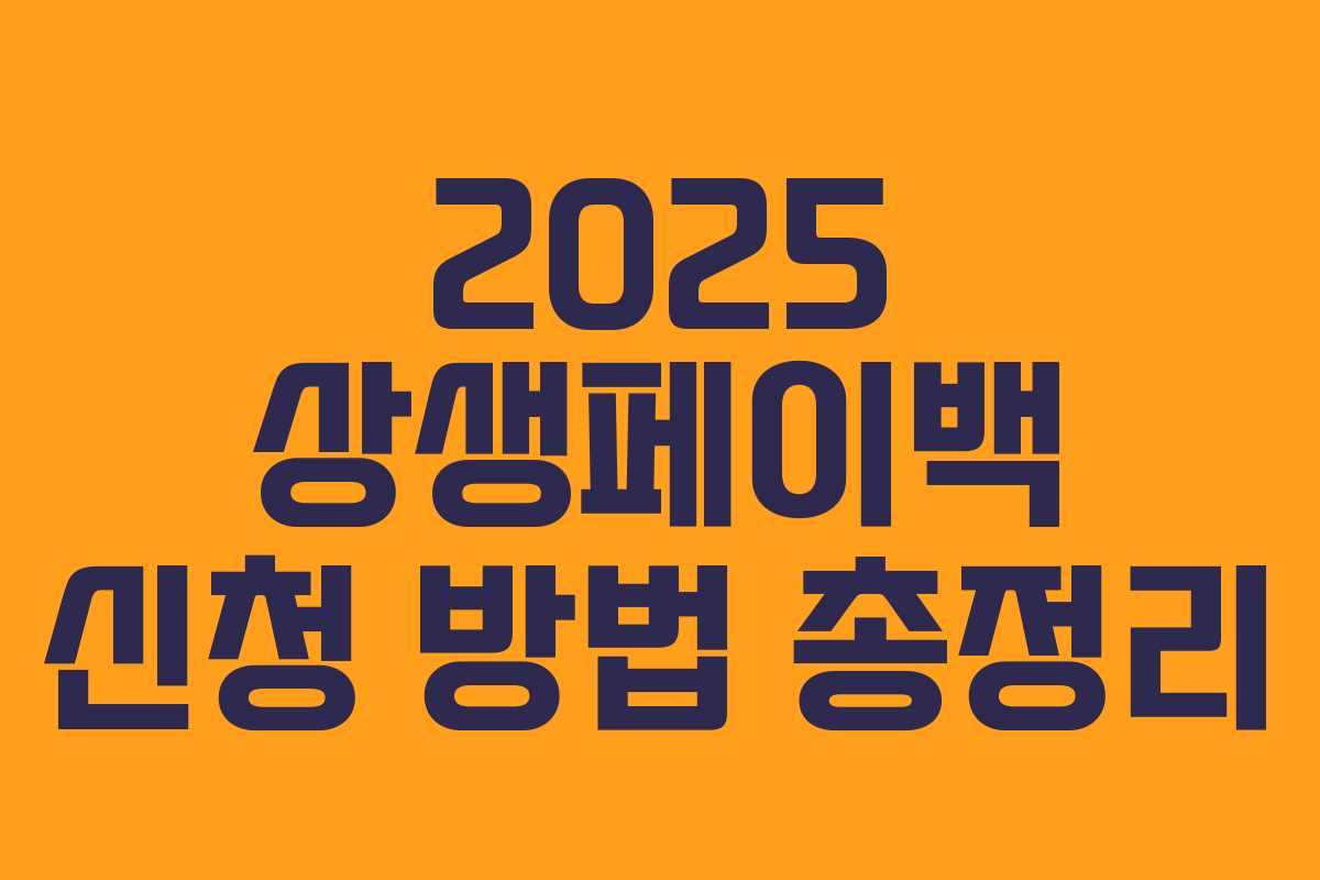 2025 상생페이백 신청 방법 총정리 2025 상생페이백 신청 방법 총정리