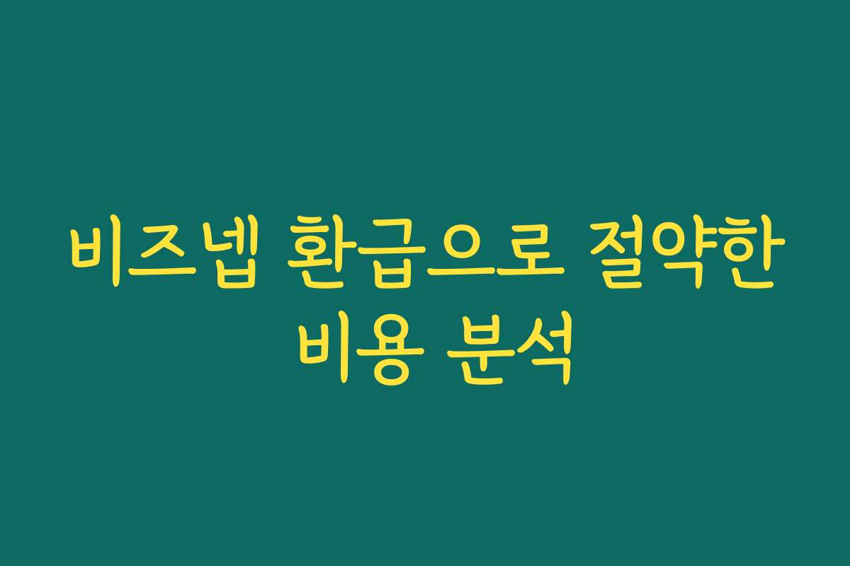 비즈넵 환급으로 절약한 비용 분석
