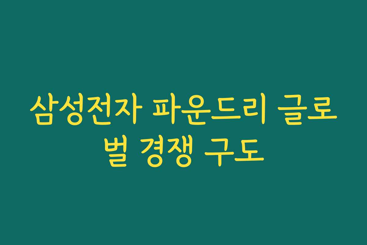 삼성전자 파운드리 글로벌 경쟁 구도