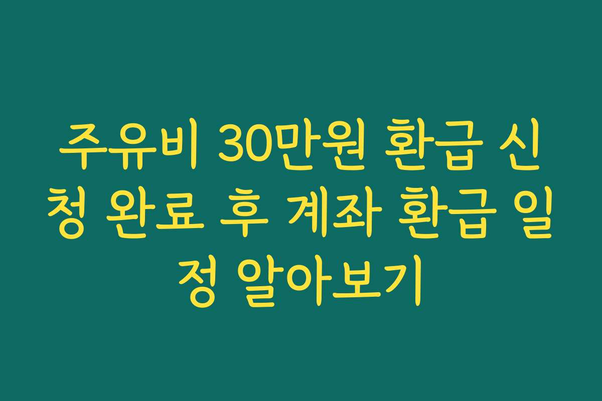 주유비 30만원 환급 신청 완료 후 계좌 환급 일정 알아보기