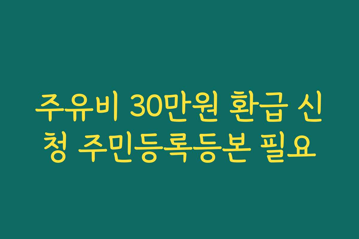 주유비 30만원 환급 신청 주민등록등본 필요