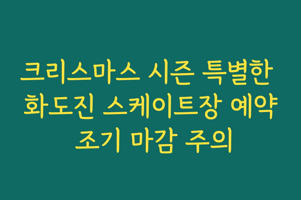 크리스마스 시즌 특별한 화도진 스케이트장 예약 조기 마감 주의