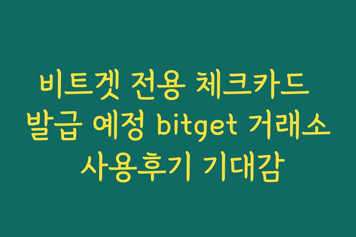 비트겟 전용 체크카드 발급 예정 bitget 거래소 사용후기 기대감