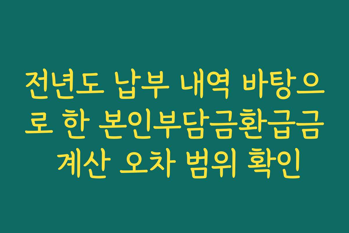 전년도 납부 내역 바탕으로 한 본인부담금환급금 계산 오차 범위 확인