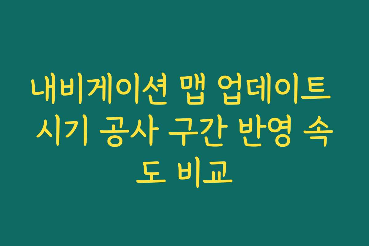 내비게이션 맵 업데이트 시기 공사 구간 반영 속도 비교