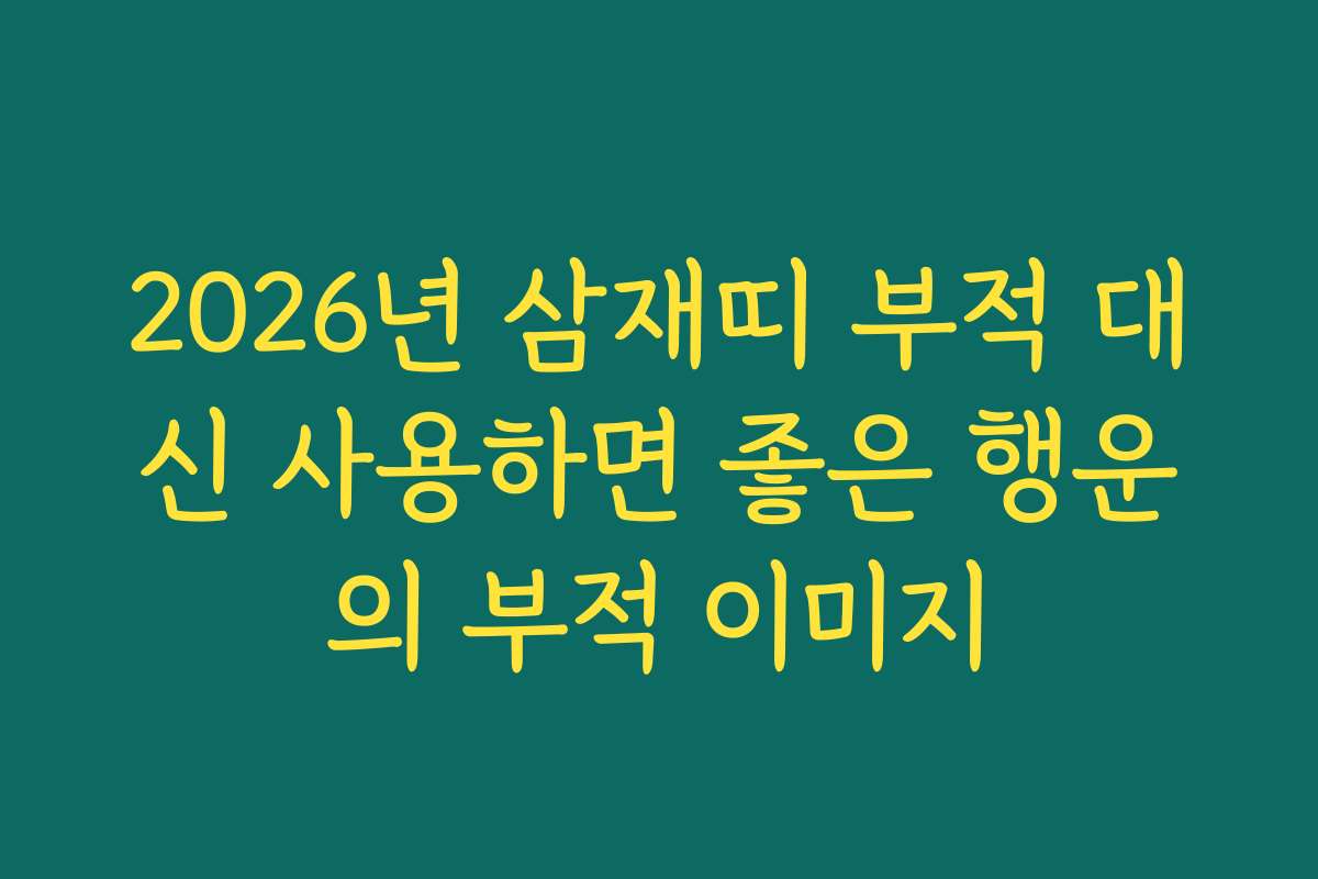 2026년 삼재띠 부적 대신 사용하면 좋은 행운의 부적 이미지