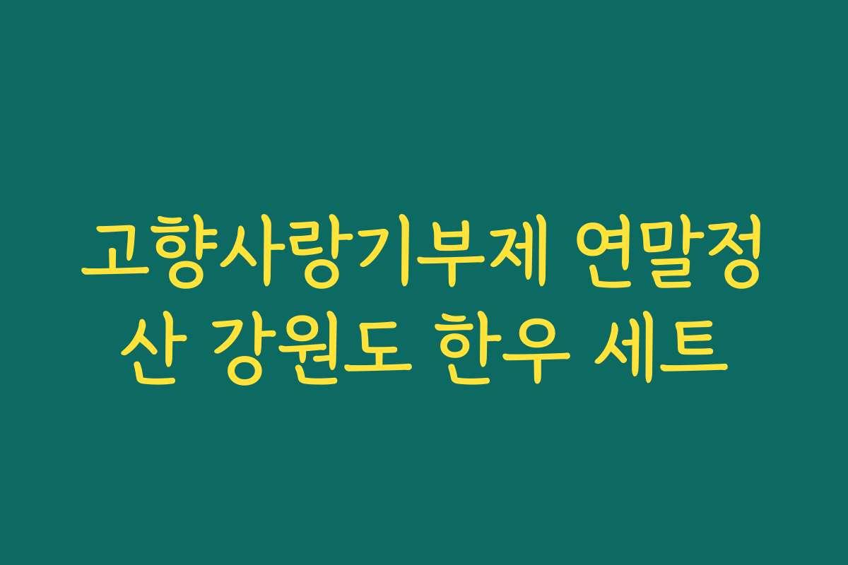 고향사랑기부제 연말정산 강원도 한우 세트