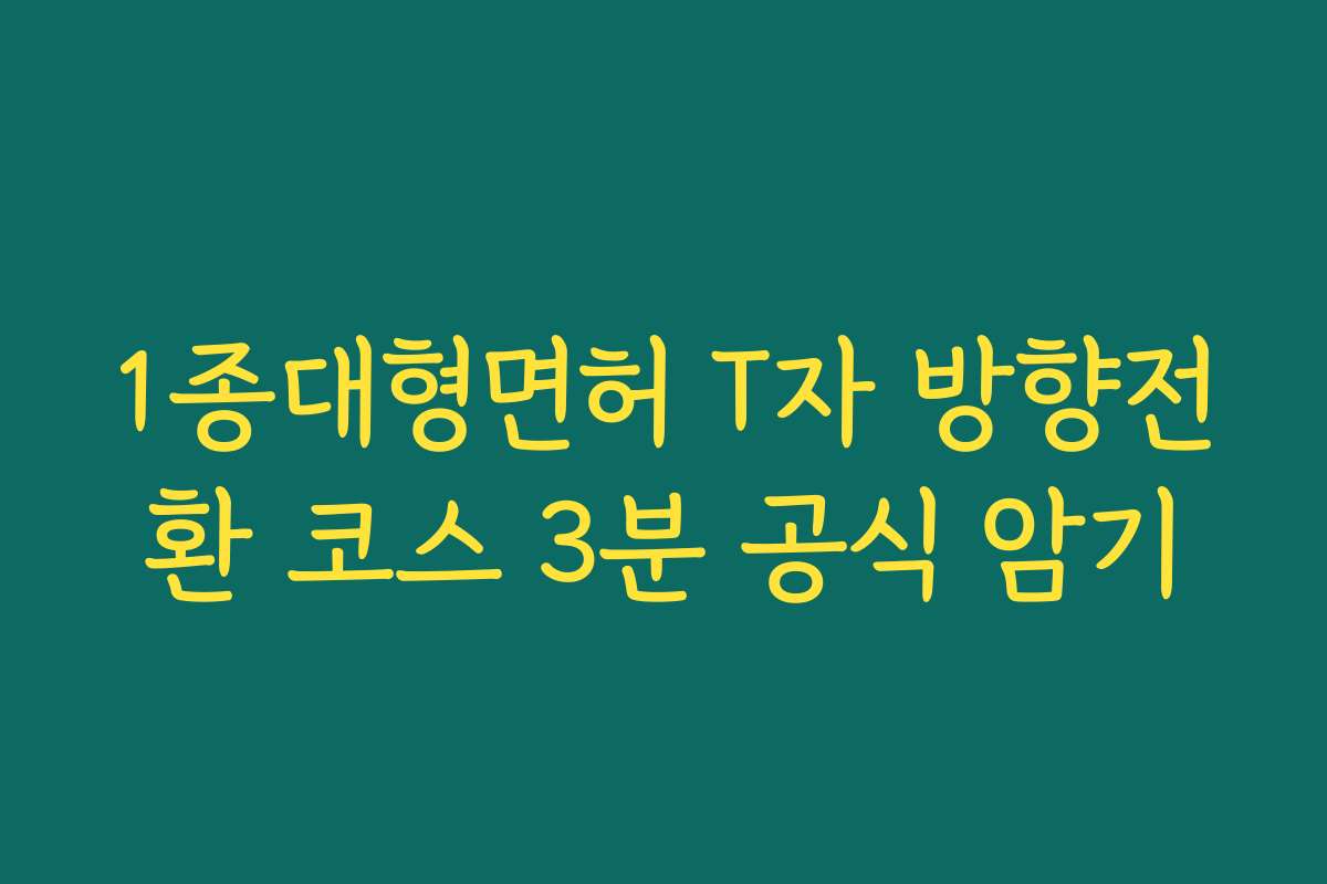 1종대형면허 T자 방향전환 코스 3분 공식 암기