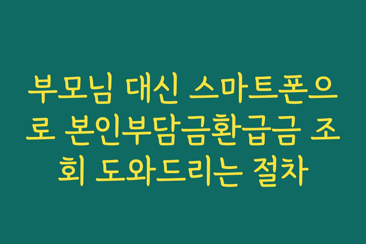 부모님 대신 스마트폰으로 본인부담금환급금 조회 도와드리는 절차