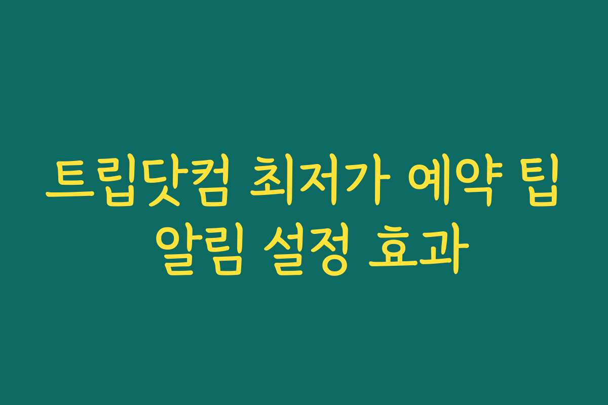 트립닷컴 최저가 예약 팁 알림 설정 효과