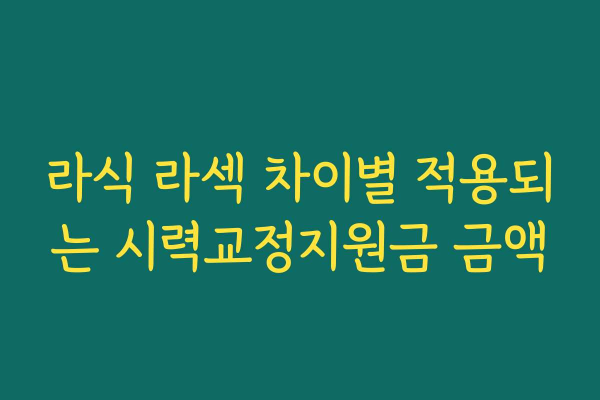 라식 라섹 차이별 적용되는 시력교정지원금 금액