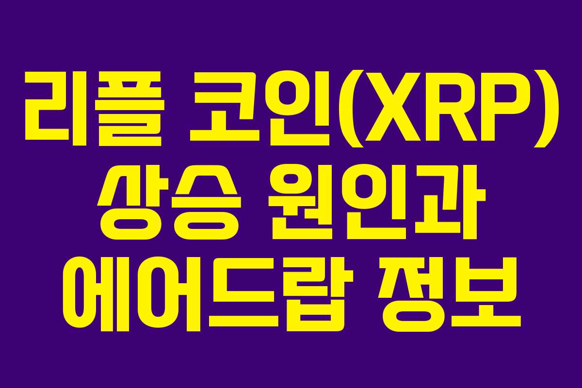 리플 코인(XRP) 상승 원인과 에어드랍 정보
