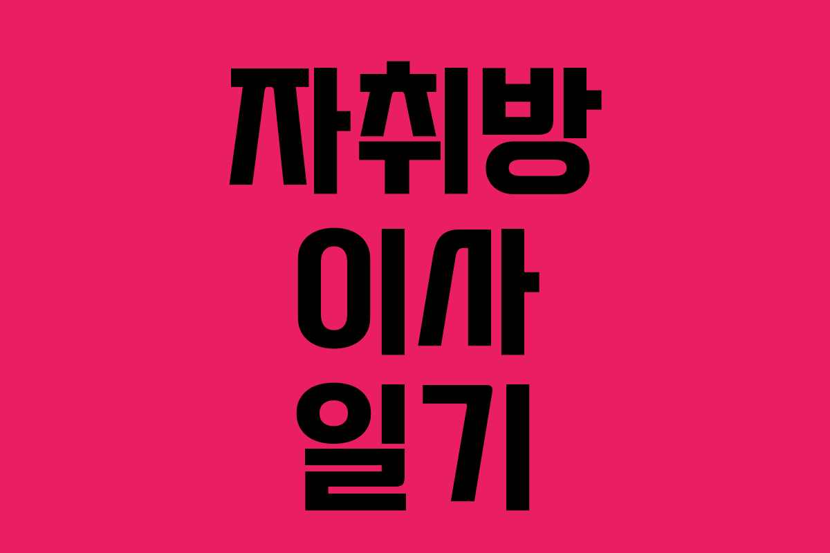 자취방 이사 일기