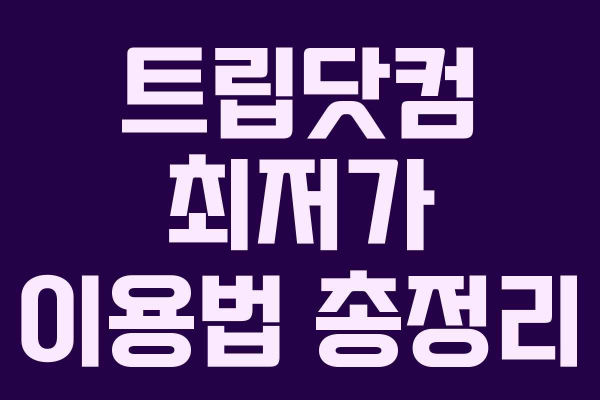 트립닷컴 최저가 이용법 총정리