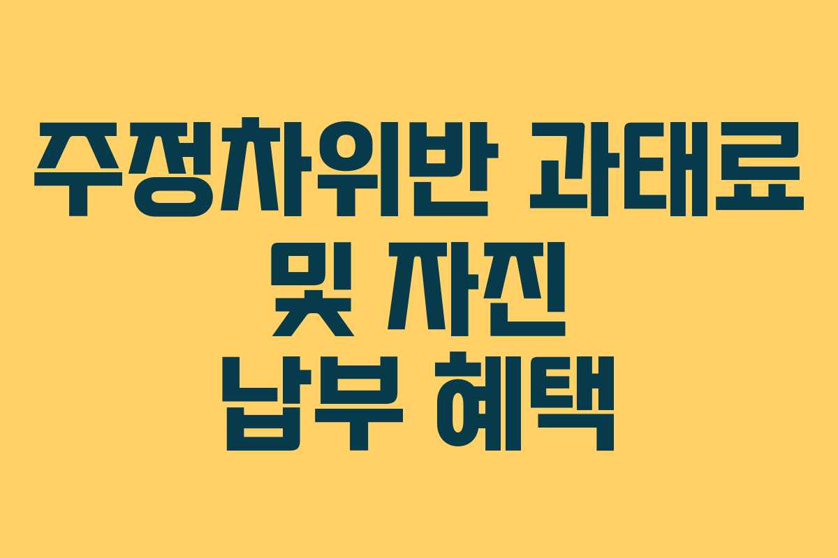 주정차위반 과태료 및 자진 납부 혜택