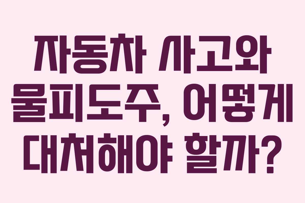 자동차 사고와 물피도주, 어떻게 대처해야 할까?