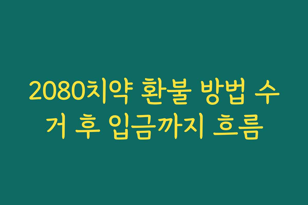2080치약 환불 방법 수거 후 입금까지 흐름