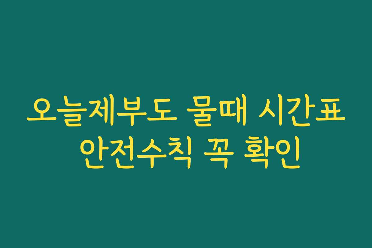 오늘제부도 물때 시간표 안전수칙 꼭 확인