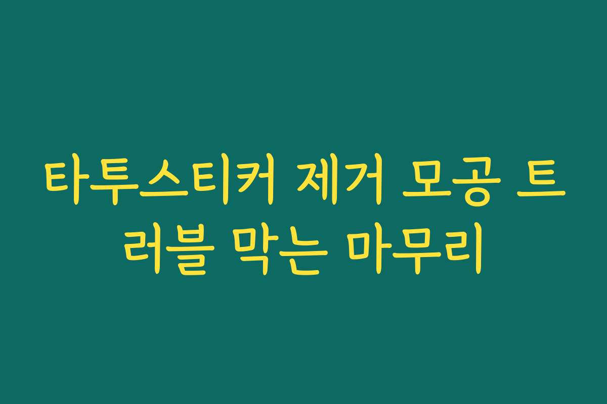 타투스티커 제거 모공 트러블 막는 마무리