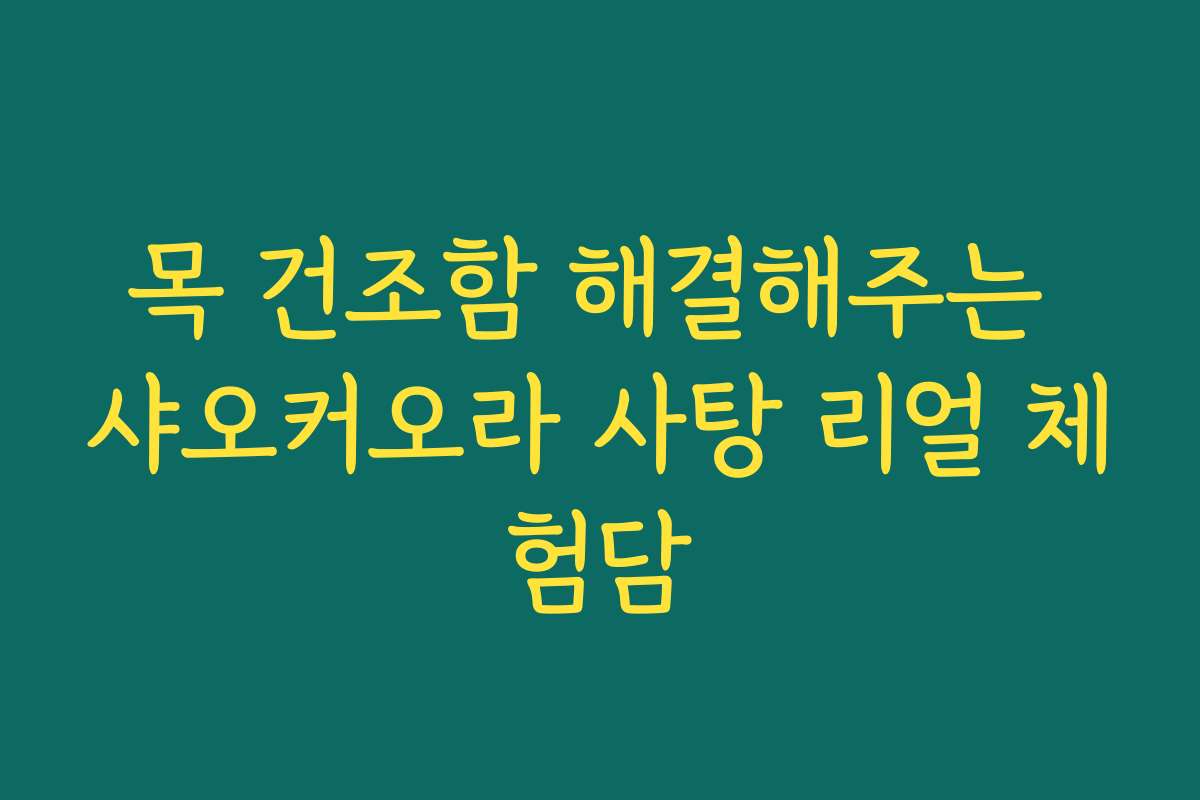 목 건조함 해결해주는 샤오커오라 사탕 리얼 체험담