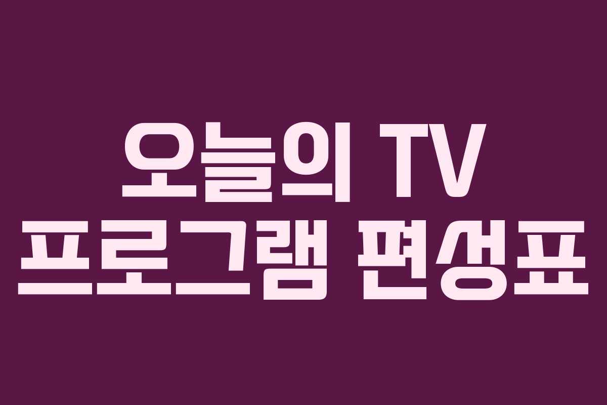 오늘의 TV 프로그램 편성표