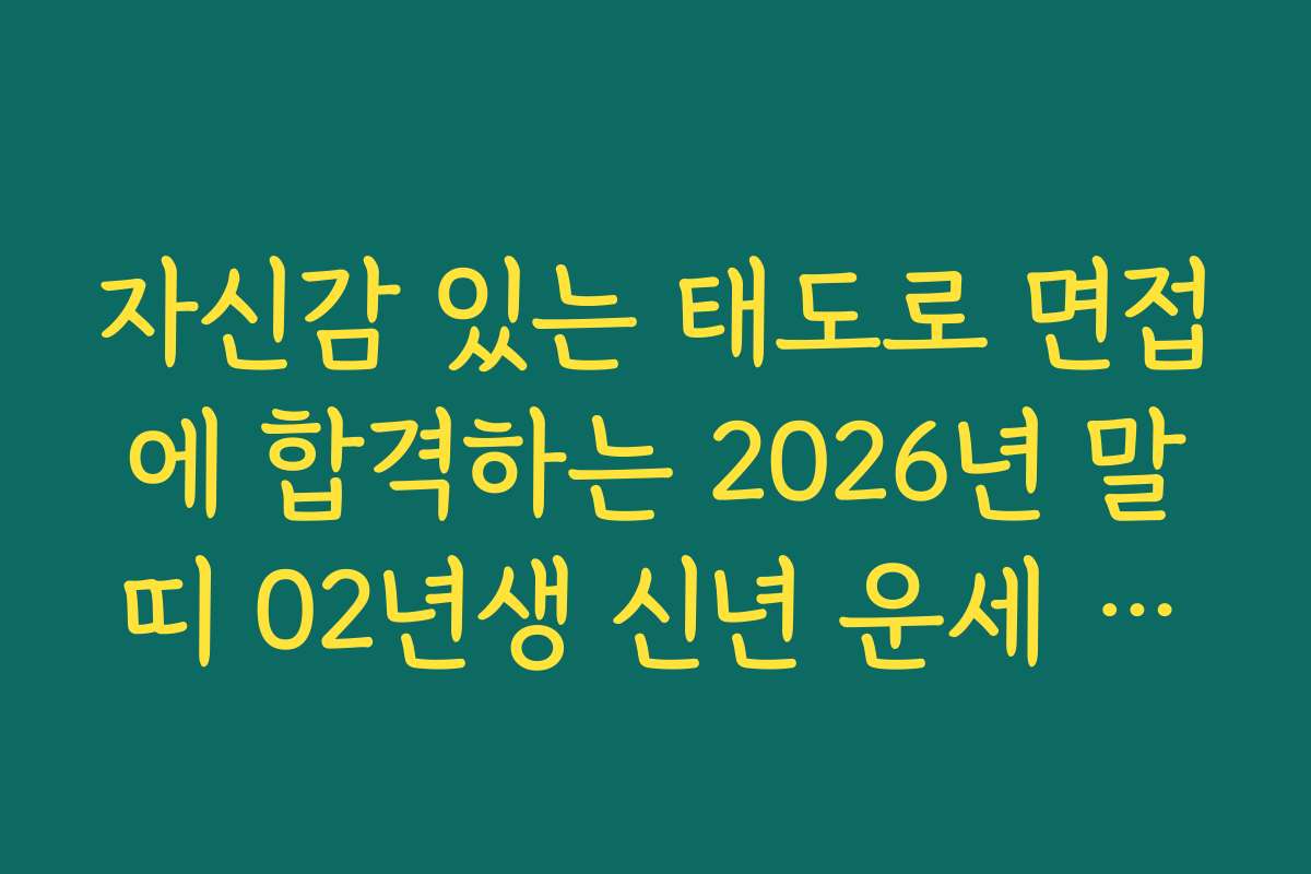 자신감 있는 태도로 면접에 합격하는 2026년 말띠 02년생 신년 운세 비결