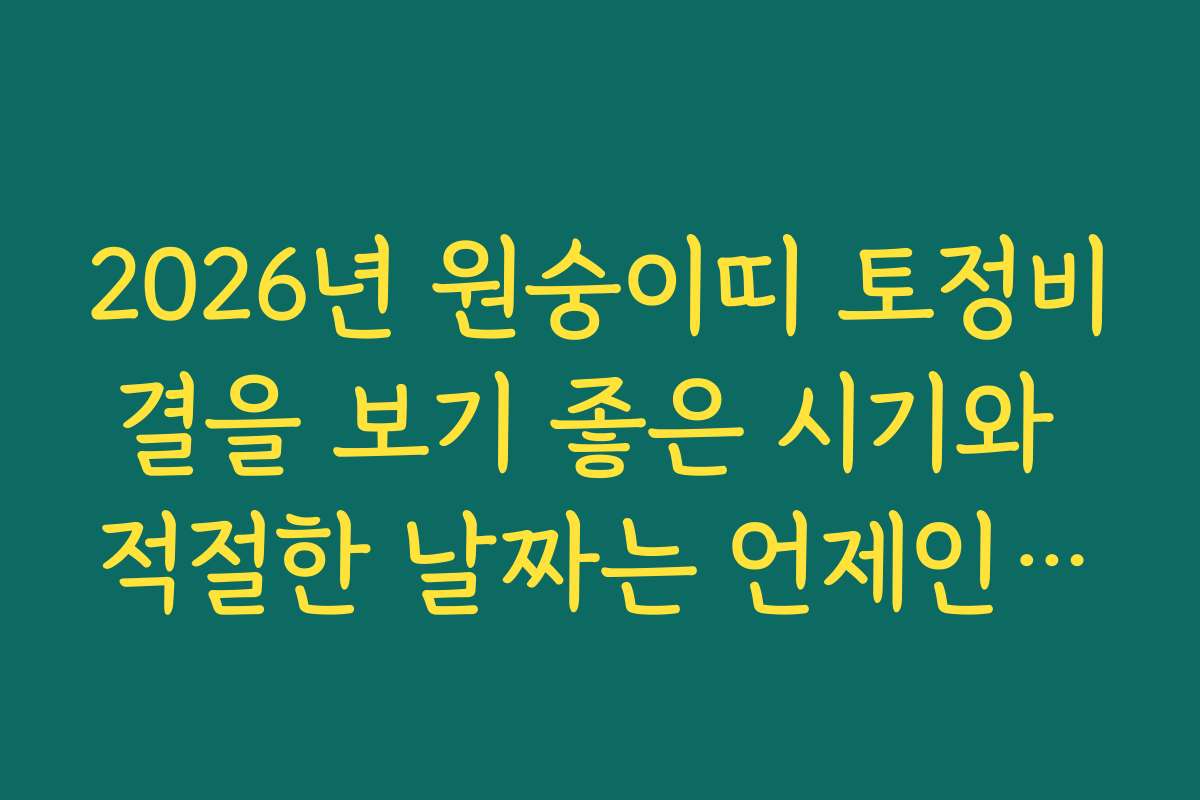 2026년 원숭이띠 토정비결을 보기 좋은 시기와 적절한 날짜는 언제인가요