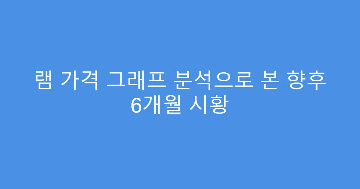램 가격 그래프 분석으로 본 향후 6개월 시황