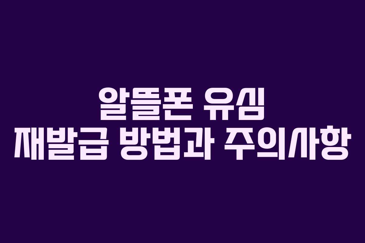 알뜰폰 유심 재발급 방법과 주의사항