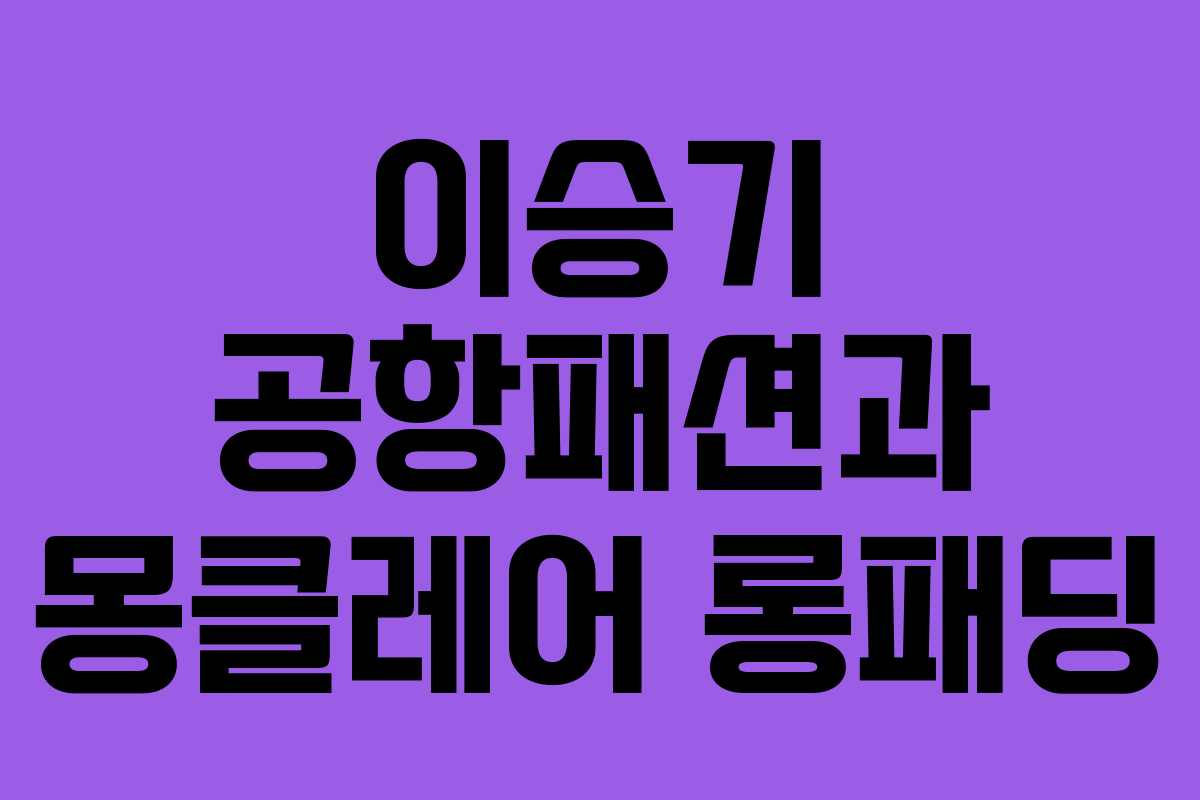 이승기 공항패션과 몽클레어 롱패딩
