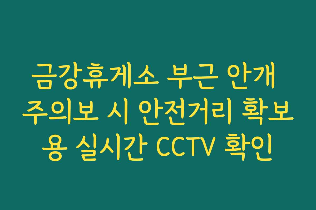 금강휴게소 부근 안개 주의보 시 안전거리 확보용 실시간 CCTV 확인