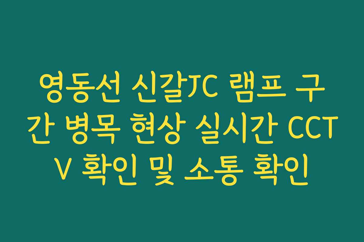 영동선 신갈JC 램프 구간 병목 현상 실시간 CCTV 확인 및 소통 확인