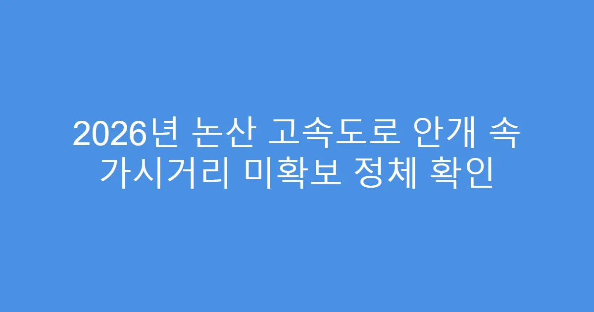 2026년 논산 고속도로 안개 속 가시거리 미확보 정체 확인