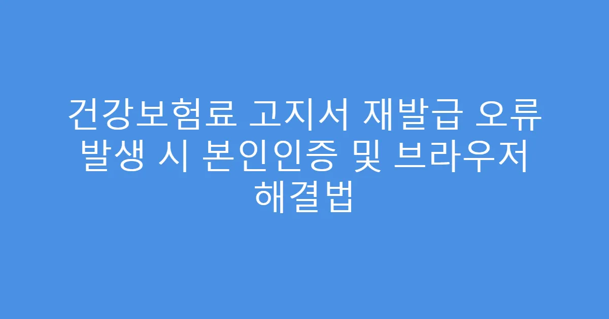 건강보험료 고지서 재발급 오류 발생 시 본인인증 및 브라우저 해결법