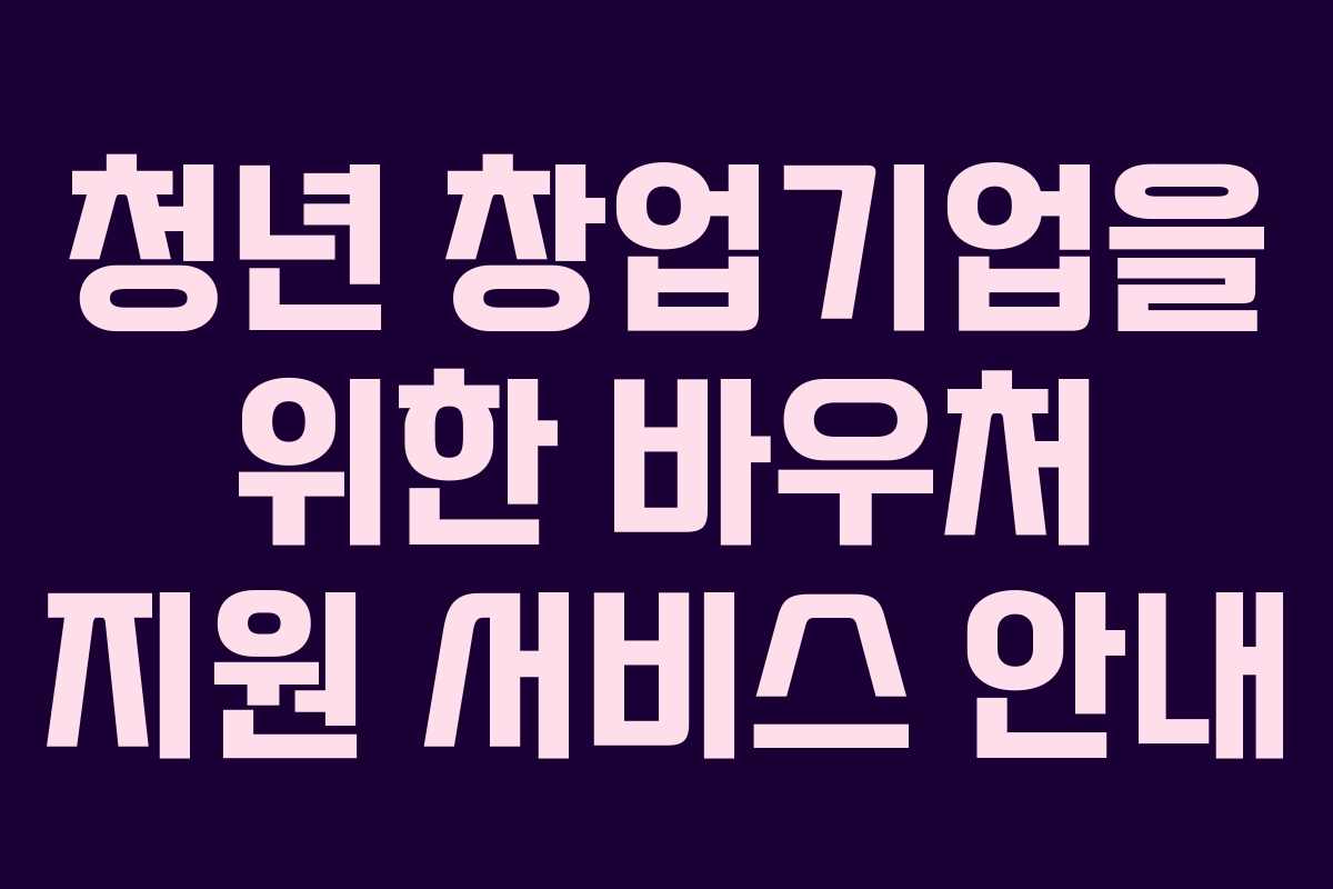 청년 창업기업을 위한 바우처 지원 서비스 안내