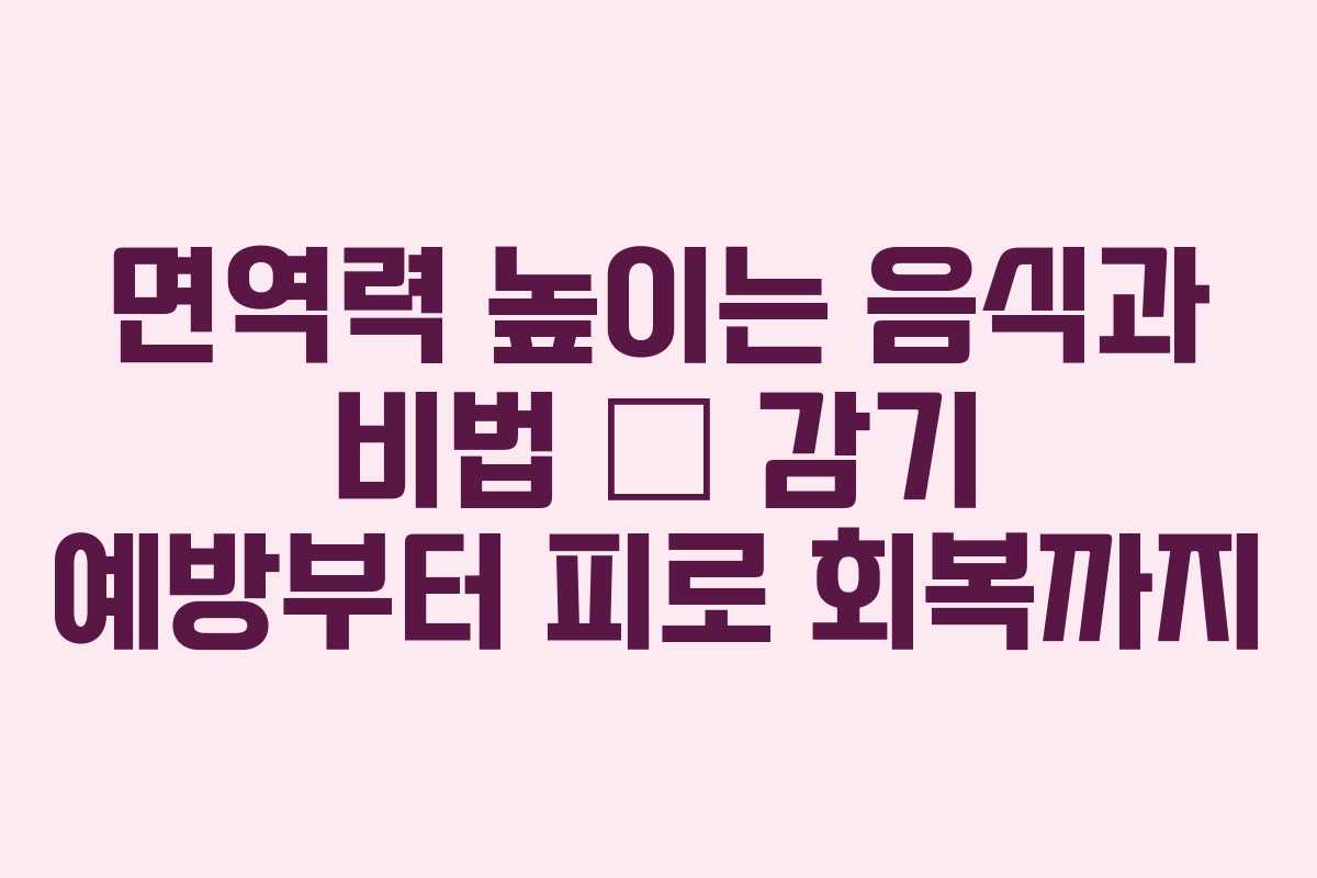 면역력 높이는 음식과 비법 – 감기 예방부터 피로 회복까지