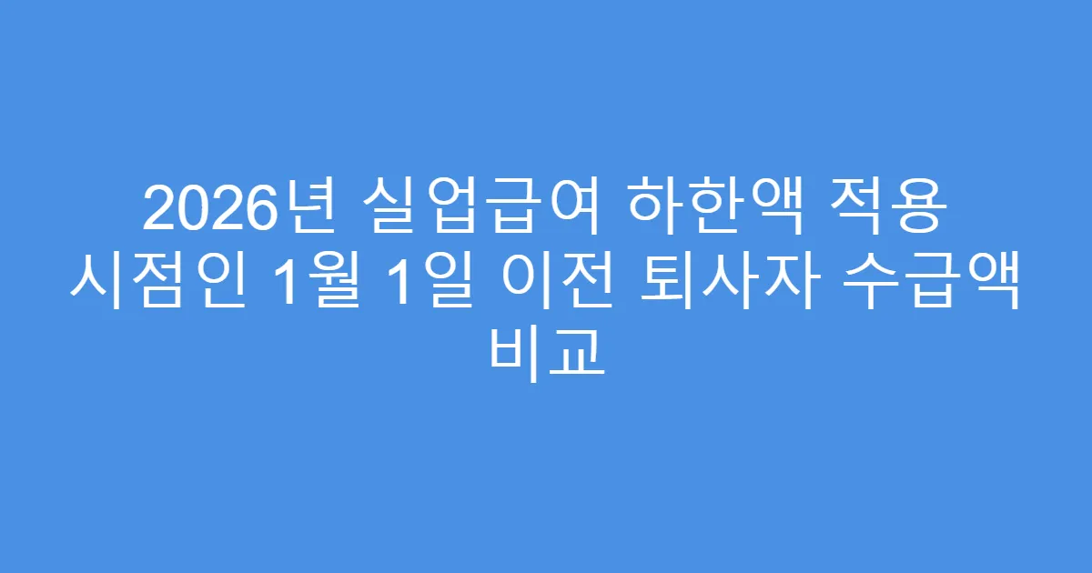 2026년 실업급여 하한액 적용 시점인 1월 1일 이전 퇴사자 수급액 비교