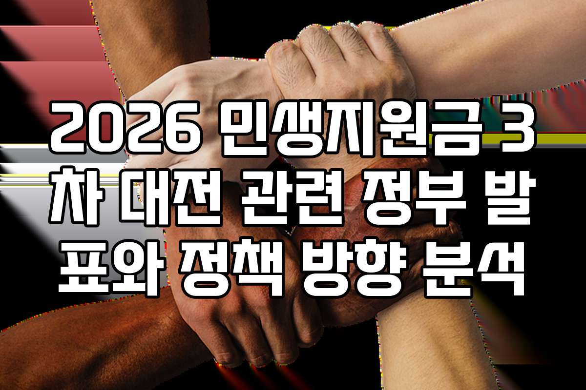 2026 민생지원금 3차 대전 관련 정부 발표와 정책 방향 분석