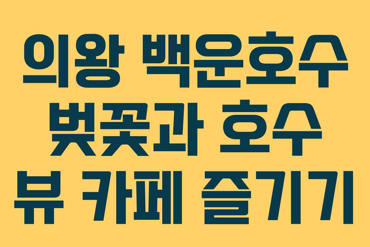 의왕 백운호수 벚꽃과 호수 뷰 카페 즐기기