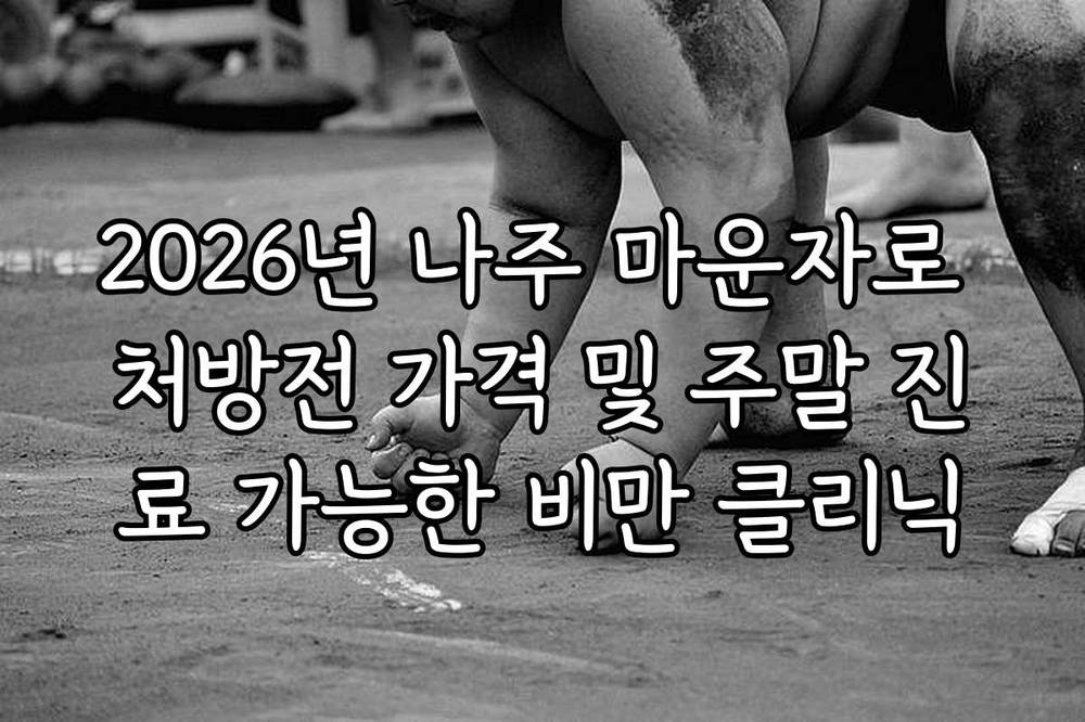 2026년 나주 마운자로 처방전 가격 및 주말 진료 가능한 비만 클리닉