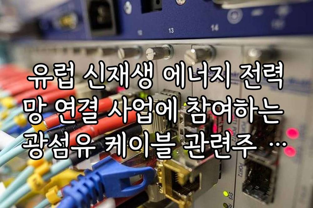 유럽 신재생 에너지 전력망 연결 사업에 참여하는 광섬유 케이블 관련주 리스트
