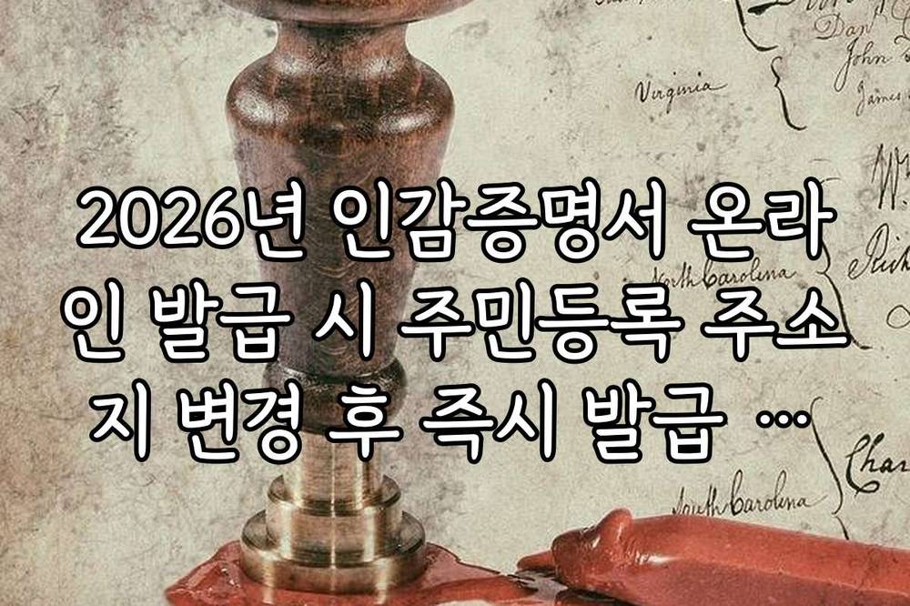 2026년 인감증명서 온라인 발급 시 주민등록 주소지 변경 후 즉시 발급 가능 여부