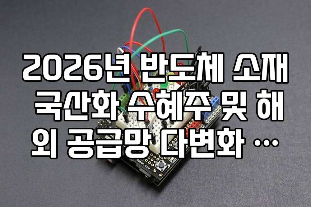 2026년 반도체 소재 국산화 수혜주 및 해외 공급망 다변화 종목