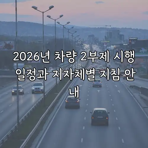 2026년 차량 2부제 시행 일정과 지자체별 지침 안내