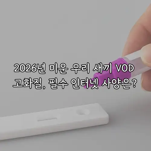 2026년 미운 우리 새끼 VOD 고화질, 필수 인터넷 사양은?