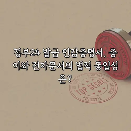정부24 발급 인감증명서, 종이와 전자문서의 법적 동일성은?